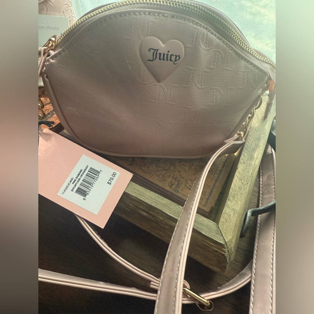 Juicy Couture Pink Heart Crossbody Bag bundle NWT comes with adorable earrings - Picture 2 of 5